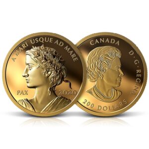 1 oz Gold Peace Dollar Royal Canadian Mint 2020 Coin 99999