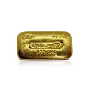 100 g Gold Engelhard Casting Bar 9999