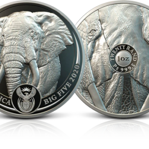1 oz Platinum South Africa 20 Rand Big 5 Elephant Coin 99.95%